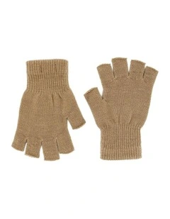 Jaylah Knitted Fingerless Gloves in Cream