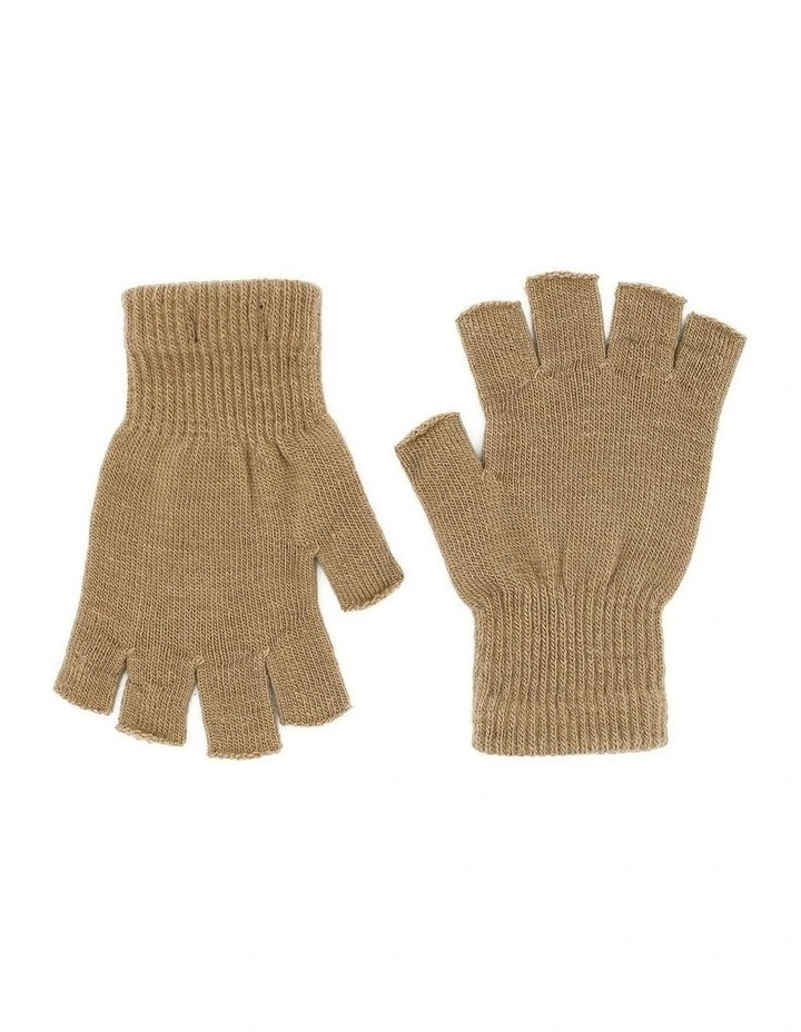 Jaylah Knitted Fingerless Gloves in Cream image 1