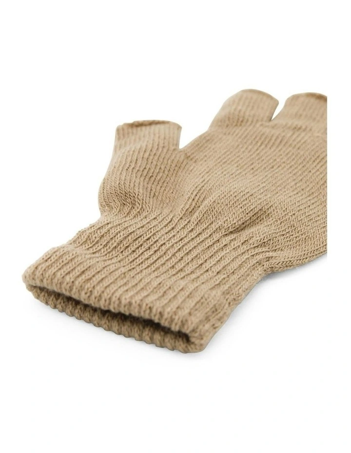Jaylah Knitted Fingerless Gloves in Cream image 3