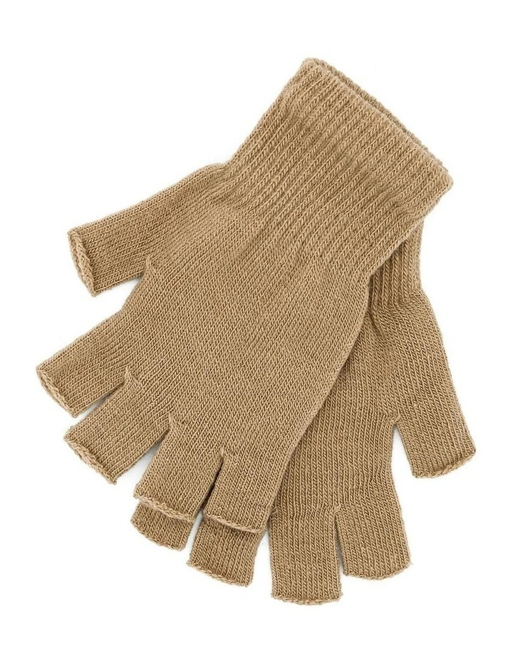 Jaylah Knitted Fingerless Gloves in Cream image 6