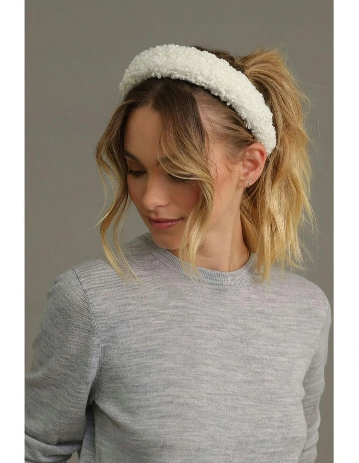 Fable Teddy Headband in Cream image 2