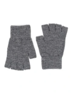 Jaylah Knitted Fingerless Gloves in Grey