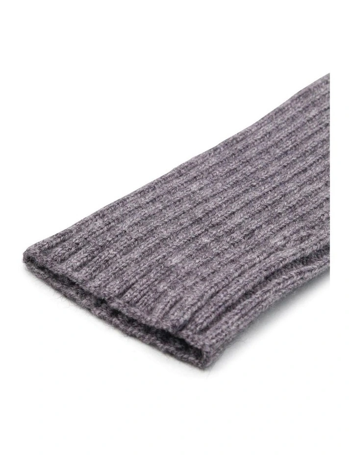 Asha Rib Knit Fingerless Gloves in Grey image 5