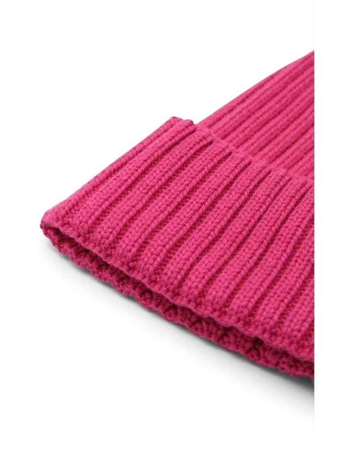 Mia Wool-Blend Beanie in Hot Pink image 5