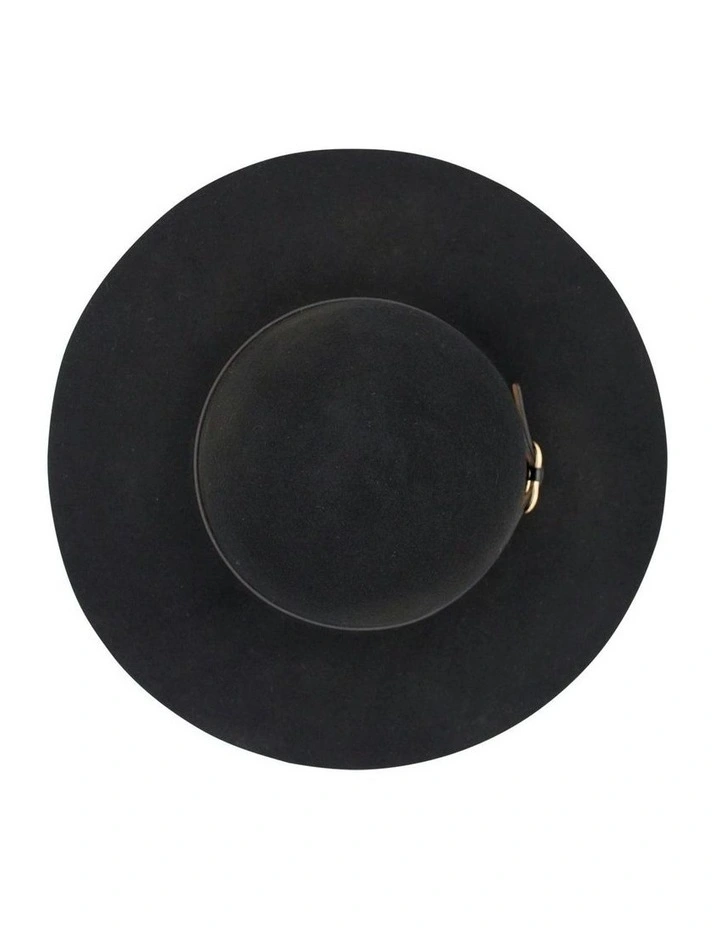 Teagan Wool Felt Floppy Hat in Black image 5
