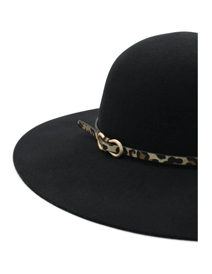 Teagan Wool Felt Floppy Hat in Black image 6