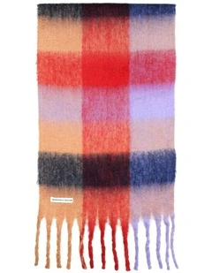 Emma Chunky Check Scarf in Peach