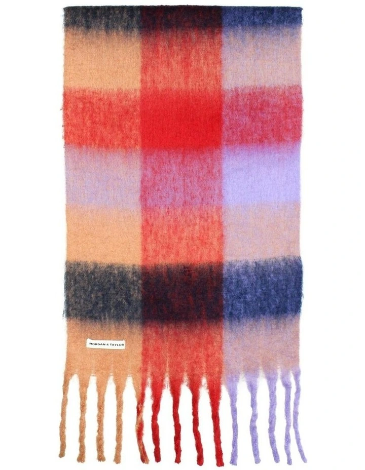 Emma Chunky Check Scarf in Peach image 1