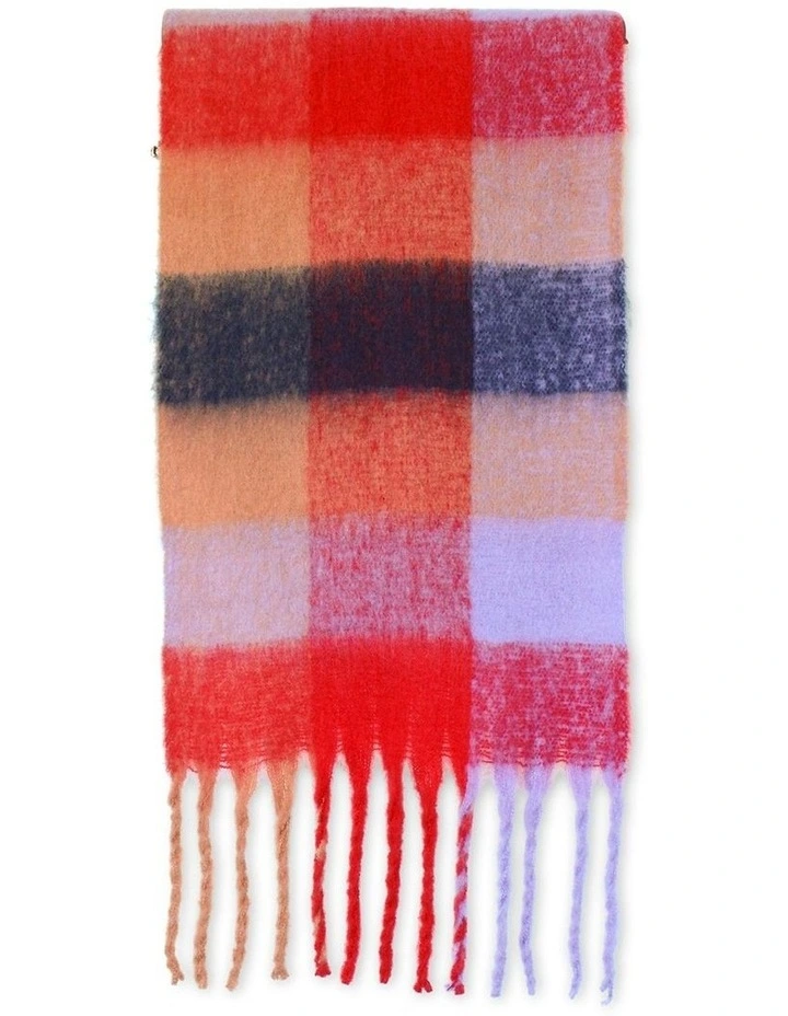 Emma Chunky Check Scarf in Peach image 1