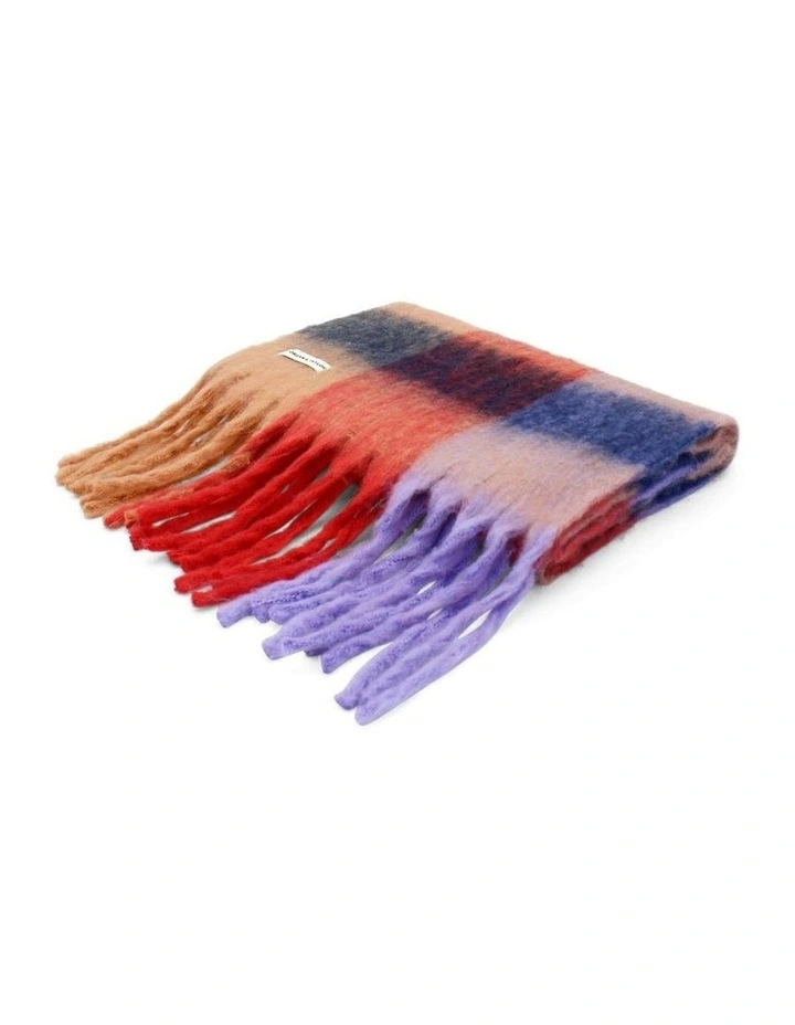 Emma Chunky Check Scarf in Peach image 3