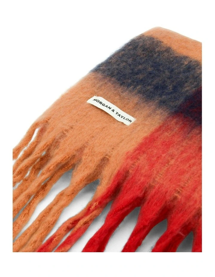 Emma Chunky Check Scarf in Peach image 6