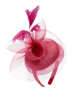 Elisa Fascinator in Burgundy Red