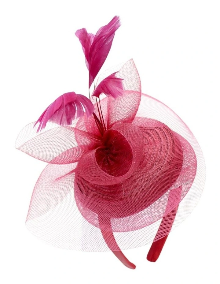 Elisa Fascinator in Burgundy Red image 2