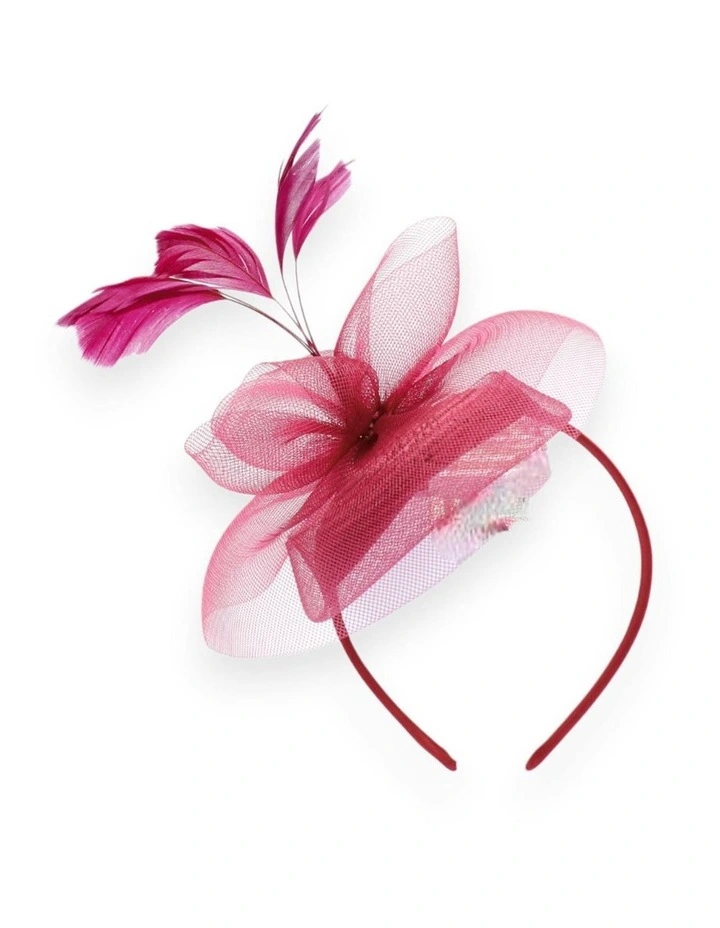 Elisa Fascinator in Burgundy Red image 4