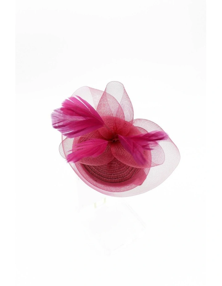 Elisa Fascinator in Burgundy Red image 5