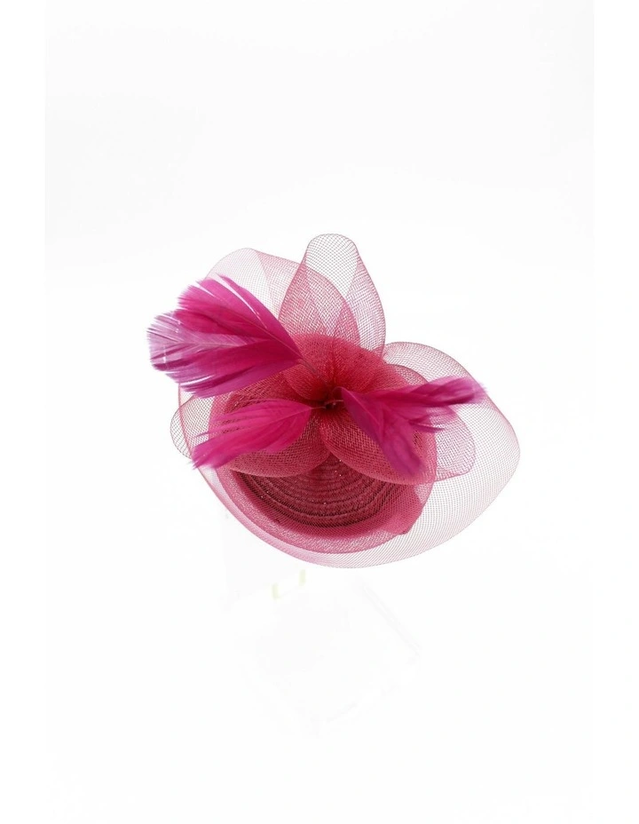 Elisa Fascinator in Burgundy Red image 6