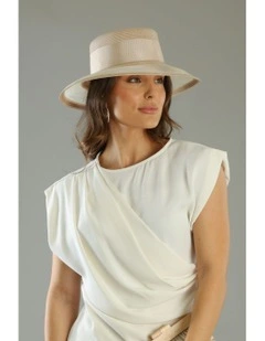 Marie Racewear Boater in Beige
