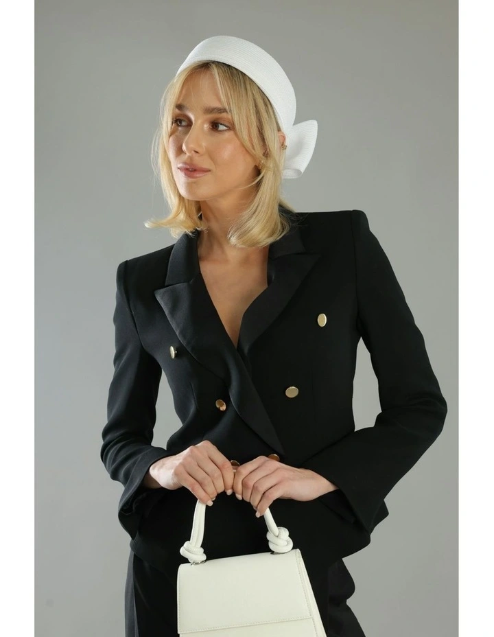 Tara Racewear Pillbox Hat in White image 1