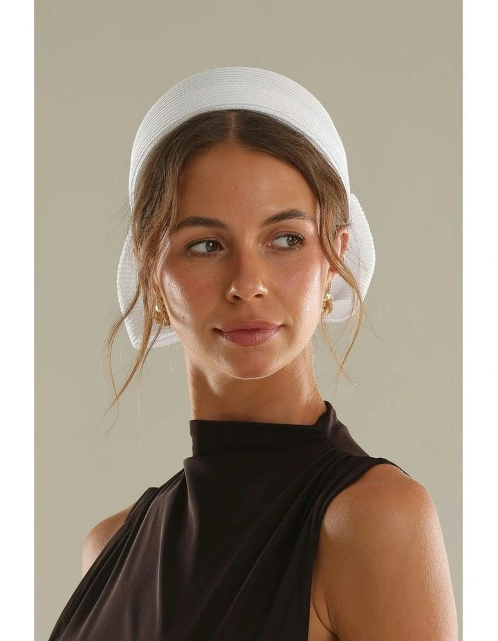 Tara Racewear Pillbox Hat in White image 2