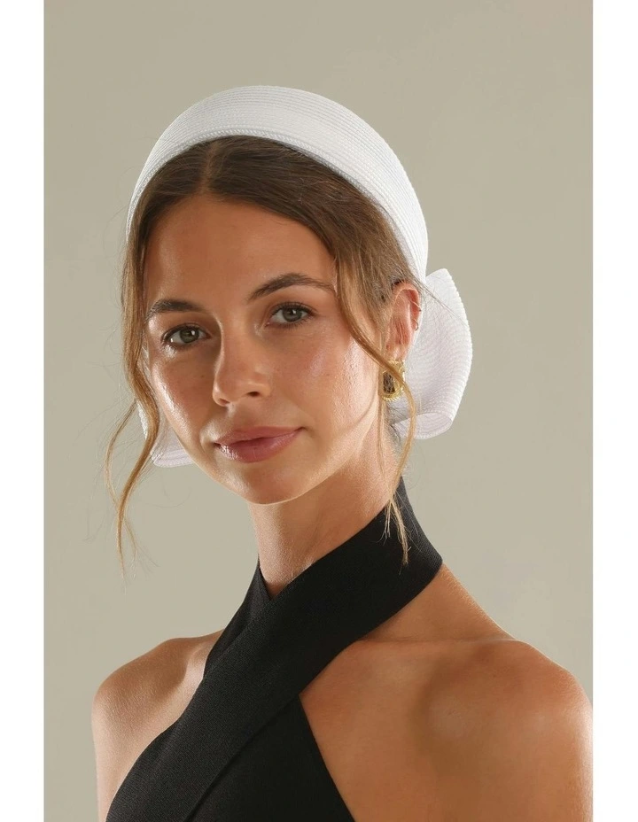 Tara Racewear Pillbox Hat in White image 3