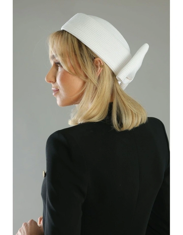 Tara Racewear Pillbox Hat in White image 4