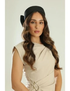 Tara Racewear Pillbox Hat in Black