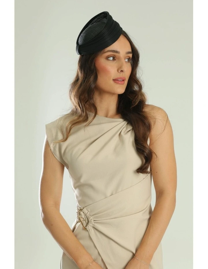 Blaze Beret Fascinator in Black image 2