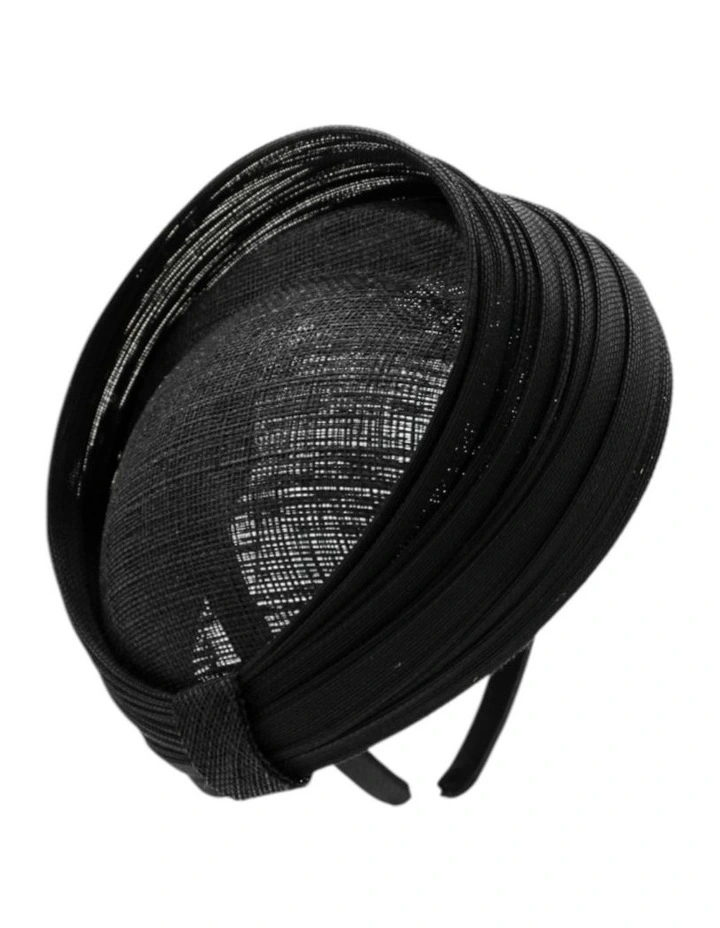 Blaze Beret Fascinator in Black image 3