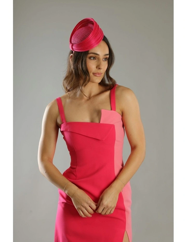 Blaze Beret Fascinator in Hot Pink image 1
