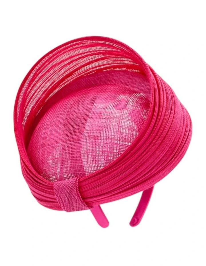 Blaze Beret Fascinator in Hot Pink image 3