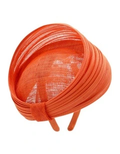 Blaze Beret Fascinator in Orange