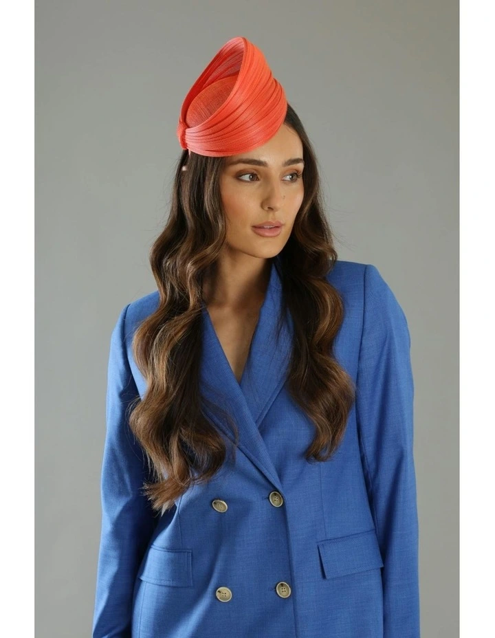 Blaze Beret Fascinator in Orange image 2