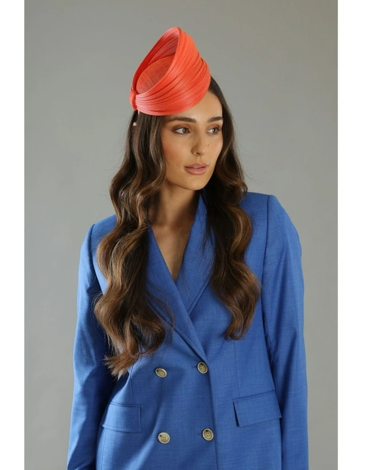 Blaze Beret Fascinator in Orange image 2