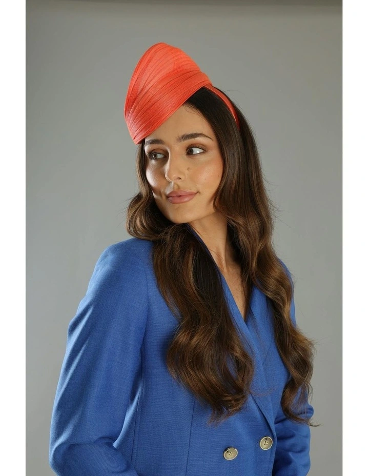 Blaze Beret Fascinator in Orange image 3