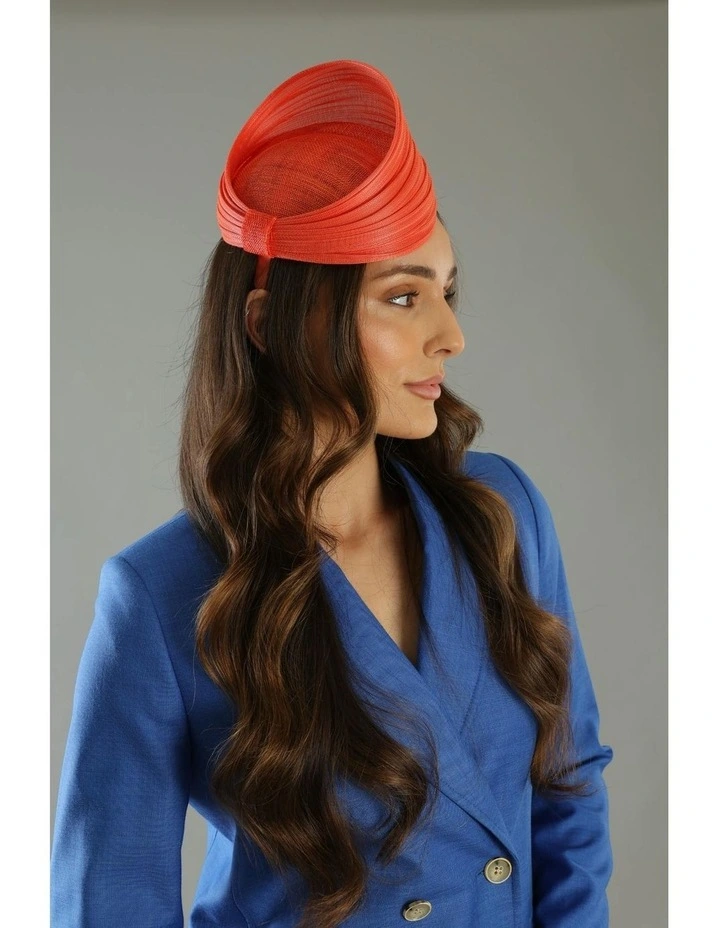 Blaze Beret Fascinator in Orange image 5