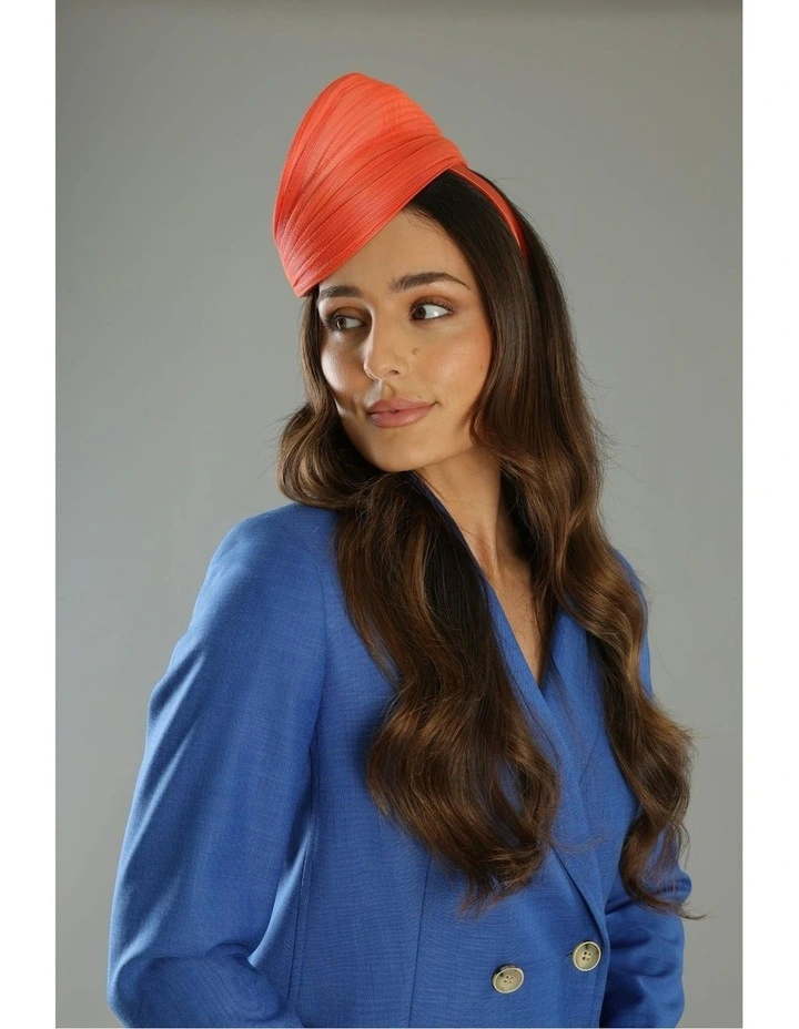 Blaze Beret Fascinator in Orange image 7
