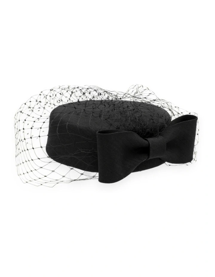 Jacqui Racewear Pillbox Hat in Black image 5