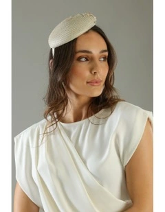 Zora Beret Fascinator in Beige
