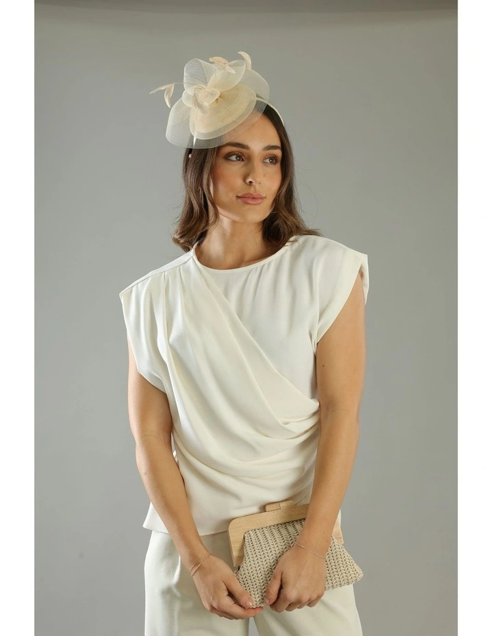 Elisa Fascinator in Cream image 4