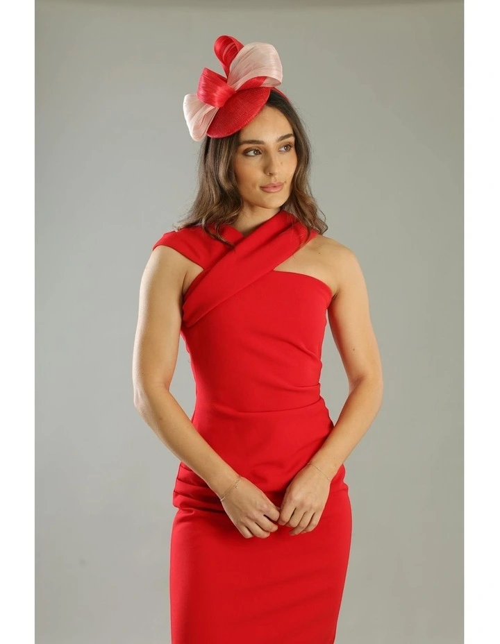 Heather Fascinator in Red image 4