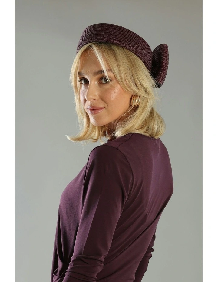 Tara Racewear Pillbox Hat in Dark Cherry Red image 1