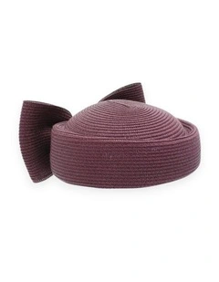 Tara Racewear Pillbox Hat in Dark Cherry Red