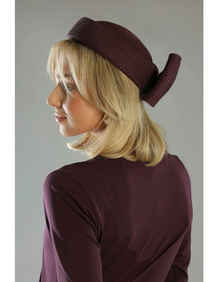 Tara Racewear Pillbox Hat in Dark Cherry Red image 2