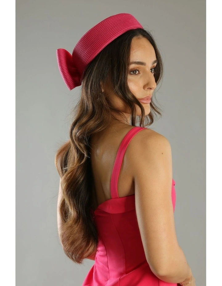 Tara Racewear Pillbox Hat in Hot Pink image 4