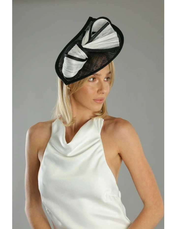 Xanthia Fascinator in Black/White image 2