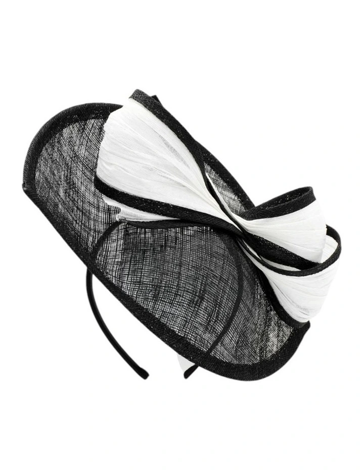 Xanthia Fascinator in Black and White image 3