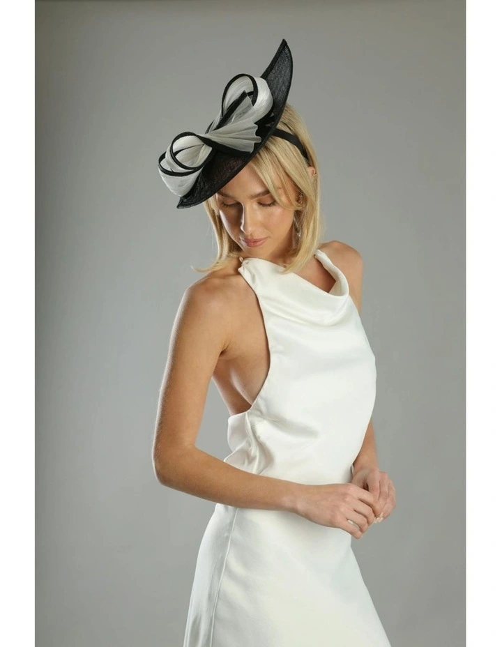 Xanthia Fascinator in Black/White image 4