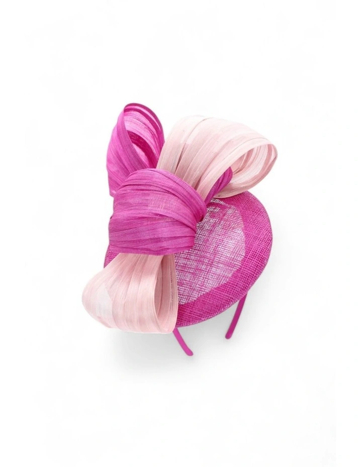 Heather Fascinator in Hot Pink image 3
