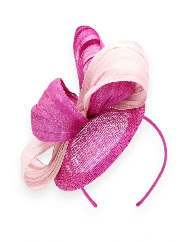 Heather Fascinator in Hot Pink image 4