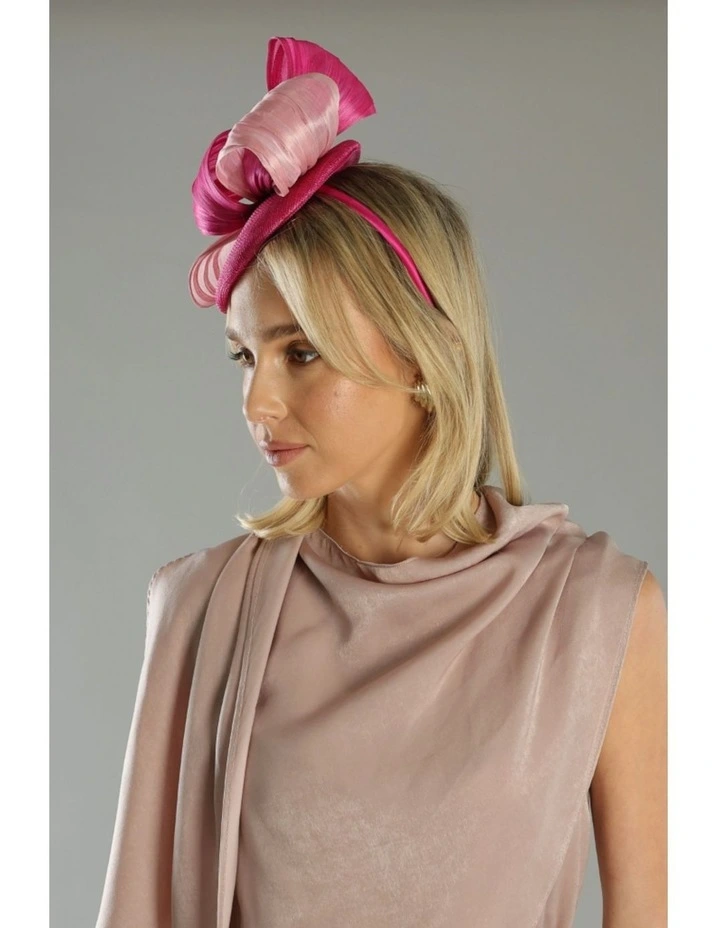 Heather Fascinator in Hot Pink image 6